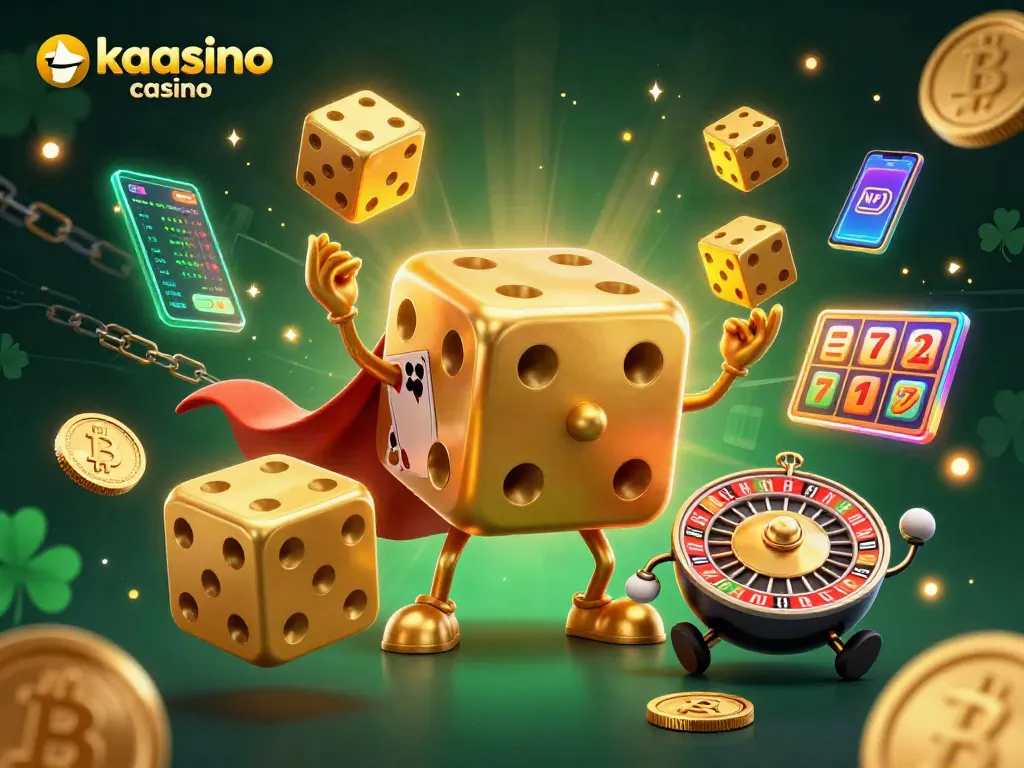 Experience thrilling action at kaasino casino with a vibrant 3D illustration showcasing dynamic gaming elements.