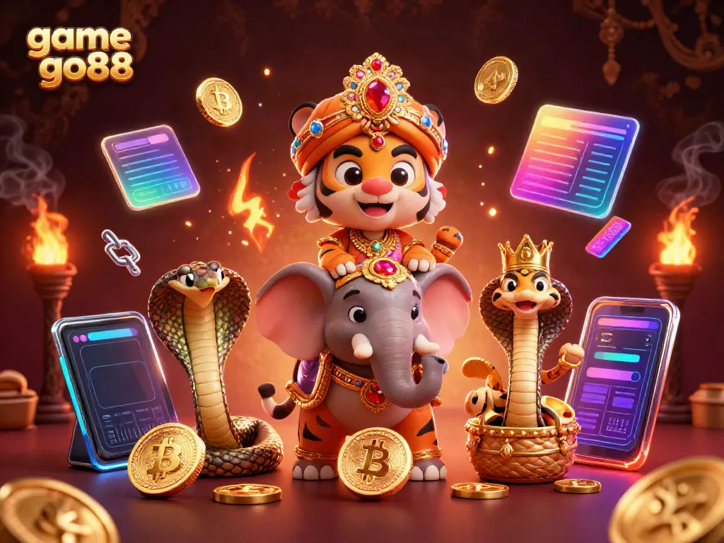 Experience exciting game go88 action with a jewel-encrusted scene featuring vibrant characters and elements.