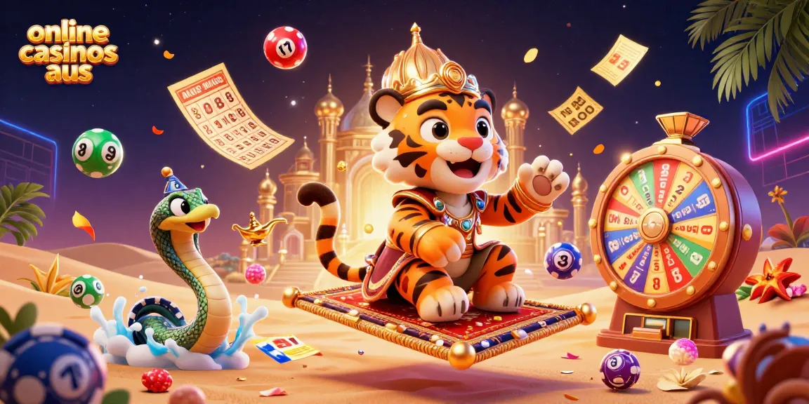 Experience thrilling gameplay at online casinos aus with vibrant lottery elements and a playful casino ambiance.
